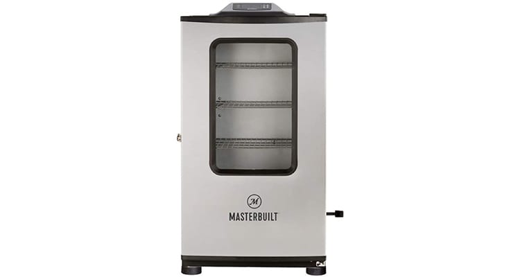 Masterbuilt® 40-inch Digital Electric Vertical BBQ Smoker with Side Wood Chip Loader, Chrome Smoking Racks and 970 Cooking Square Inches in Black, Model MB20072918 Masterbuilt® 40-inch Digital Electric Vertical BBQ Smoker with Side Wood Chip Loader, Chrome Smoking Racks and 970 Cooking Square Inches in Black, Model MB20072918