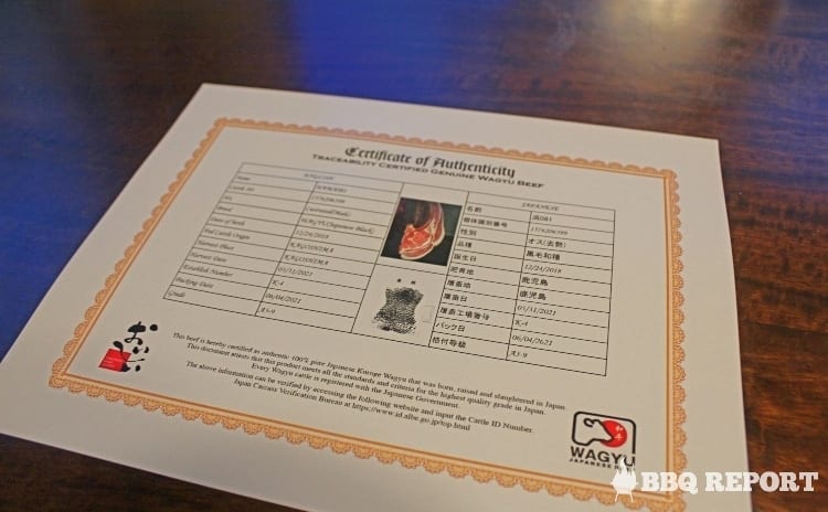A5 Wagyu Certificate of Authenticity A5 Wagyu Certificate of Authenticity